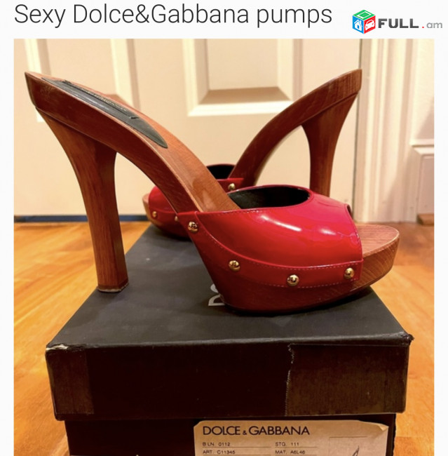 Օրիգինալ Dolce & Gabbana DG D&G highheels Summer Pumps Beautiful pink wooden heels կանացի ամառային բրենդային բարձրակրունկ կոշիկ անթերի վիճակ վարդագույն փայտե տակացու օրիգինալ լյուքս բրենդ
