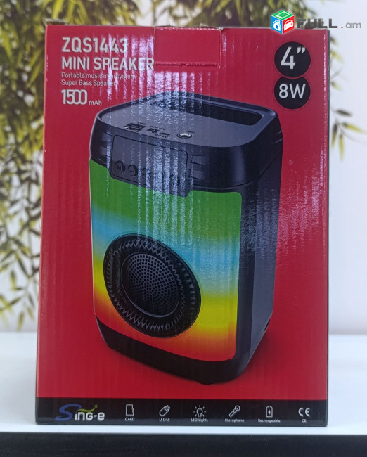 Bluetooth նվագարկիչ ZQS-1443 երաժշտություն և լուսային շոու մեկ սարքով