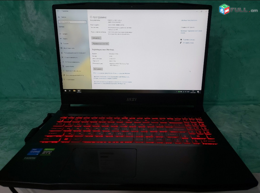 խաղային նոթբուկ notebook msi Katana GF66 12UE  i5-12500h/16gb/ssd 512Gb/rtx3060/15,6" Windows 10