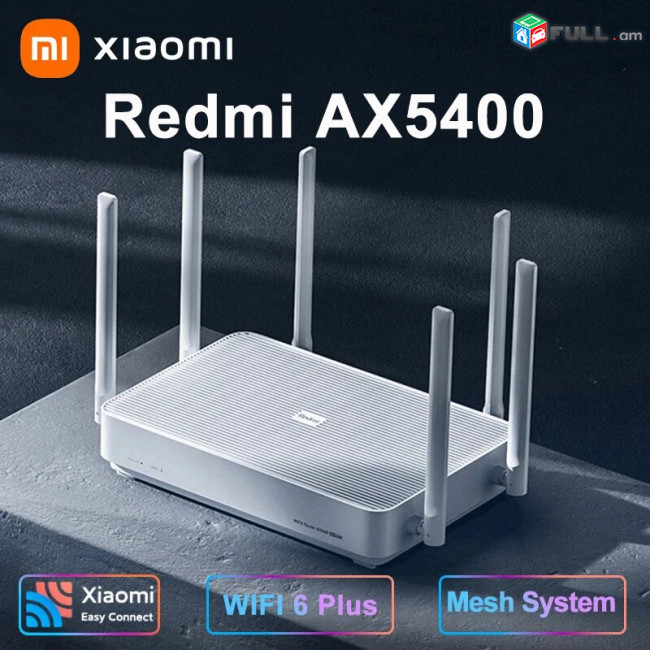 Wi-Fi 6 Ուղղորդիչ Xiaomi Redmi AX5400 (Պատվերով)
